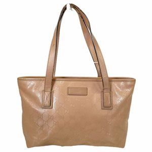 Authentic Gucci Tote Bag Pink PVC Used GG Handbag Vintage​​